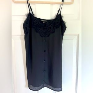 Black Camisole with Lace Trim